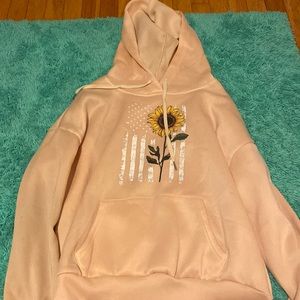 Sunflower coral hoodie. Size M